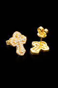 Gold-Plated Sterling Silver Moissanite Cross Stud Earrings